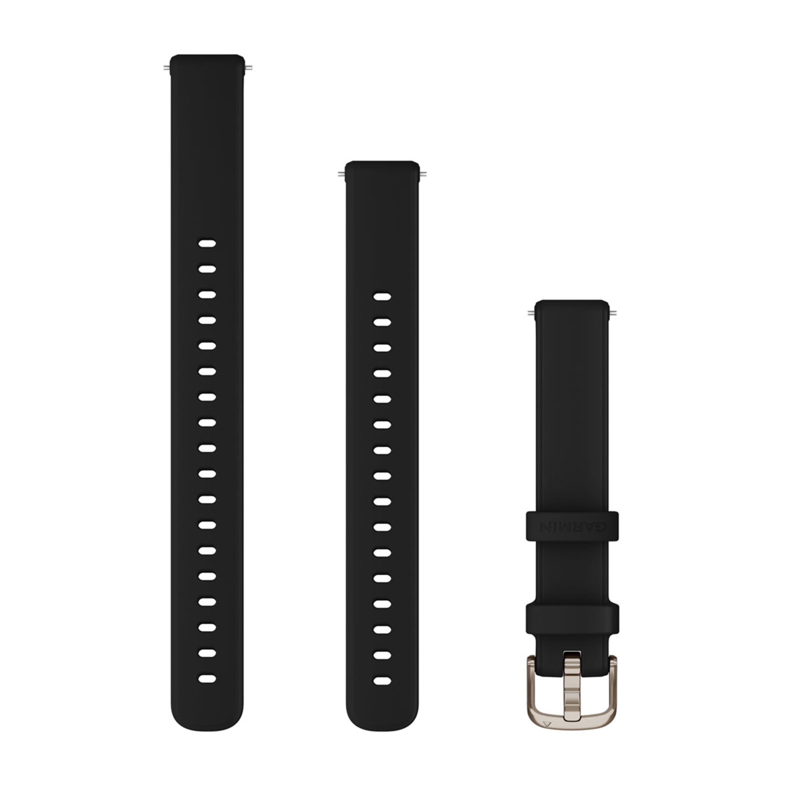 Lily 2 Bands - Black Silicone With Cream Gold Hardware