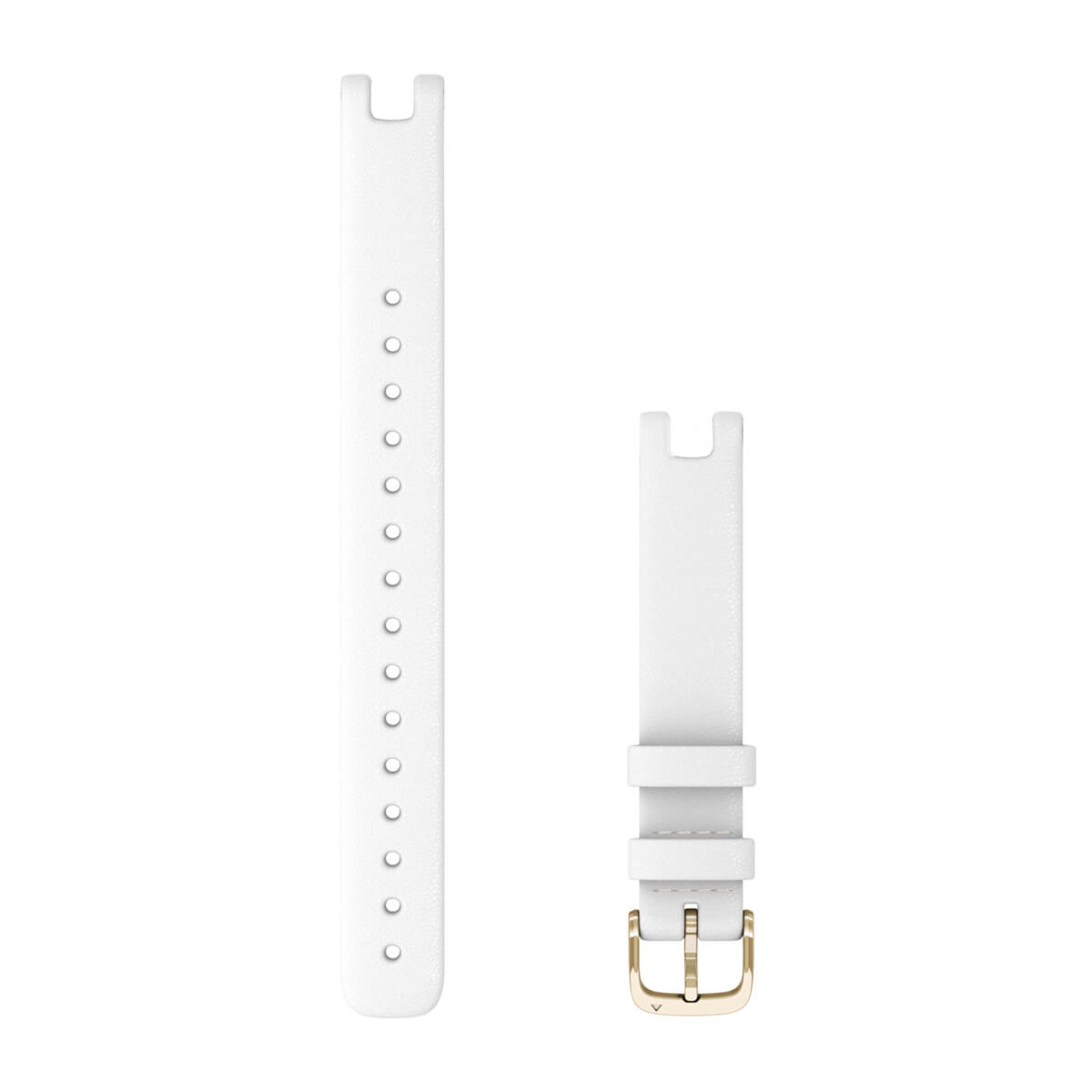 Lily Bands (14 Mm) - White Italian Leather With Cream Gold Hardware (Large)